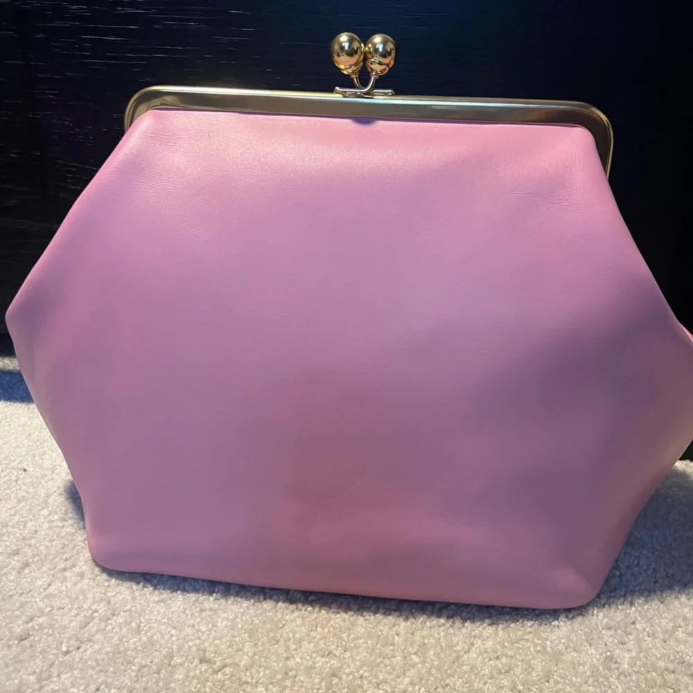 Coach Pink Kiss-Lock Frame Clutch